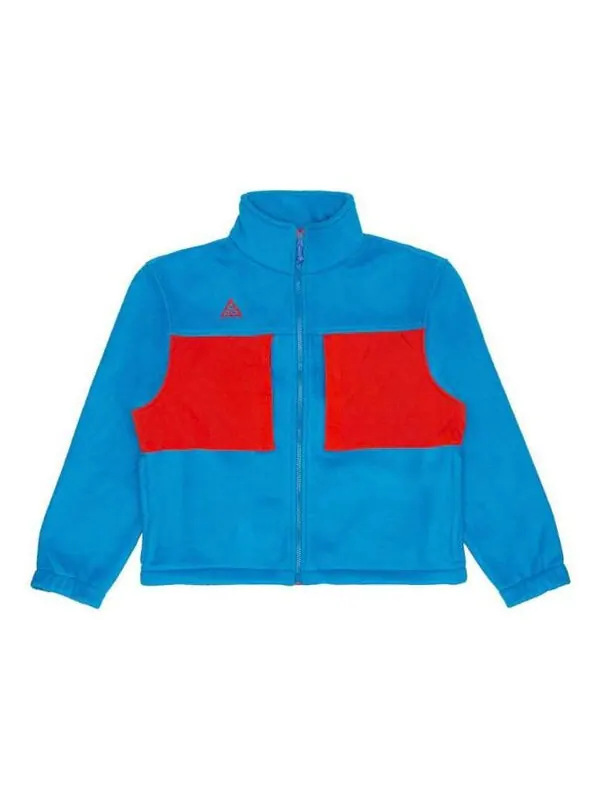 Куртка Nike Casual Cozy Contrasting Colors Fleece Jacket Blue — изображение 1 из 4, синий