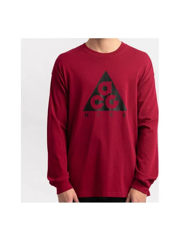 Футболка men's acg long sleeves rose red t-shirt Nike — изображение 1 из 2, красный