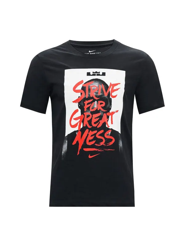 Футболка Nike LeBron James Printing Basketball Sports Short Sleeve Black — изображение 1 из 4, черный