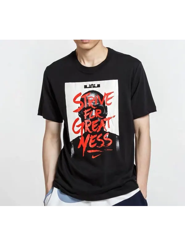 Футболка Nike LeBron James Printing Basketball Sports Short Sleeve Black — изображение 3 из 4, черный
