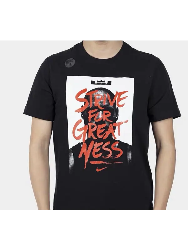 Футболка Nike LeBron James Printing Basketball Sports Short Sleeve Black — изображение 4 из 4, черный