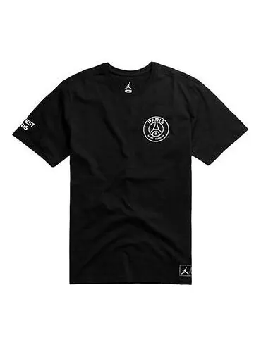Футболка Air Jordan X PSG Crossover Paris Saint-Germain jump man Large LOGO Short Sleeve Black — изображение 1 из 4, черный