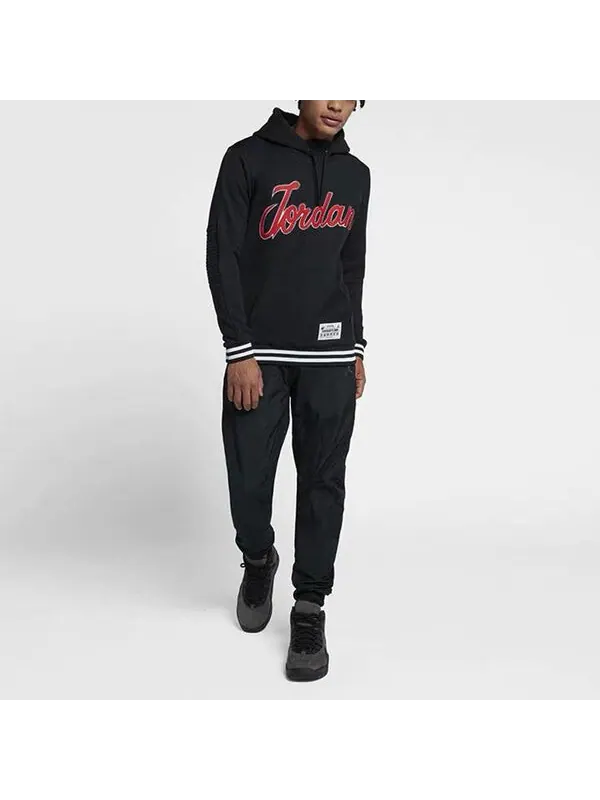 Толстовка Men's Air Jordan Sportswear Large Alphabet Hooded Sports Black — изображение 2 из 4, мульти