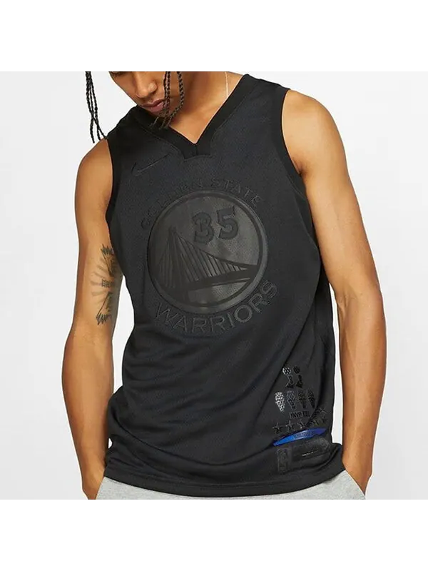 Майка Nike MENS NBA Golden State Warriors Durant MVP Connected Jersey Black — изображение 3 из 4, черный