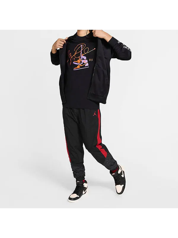 Футболка men's jordan aj85 signature printing short sleeve black t-shirt Air Jordan — изображение 3 из 4, черный