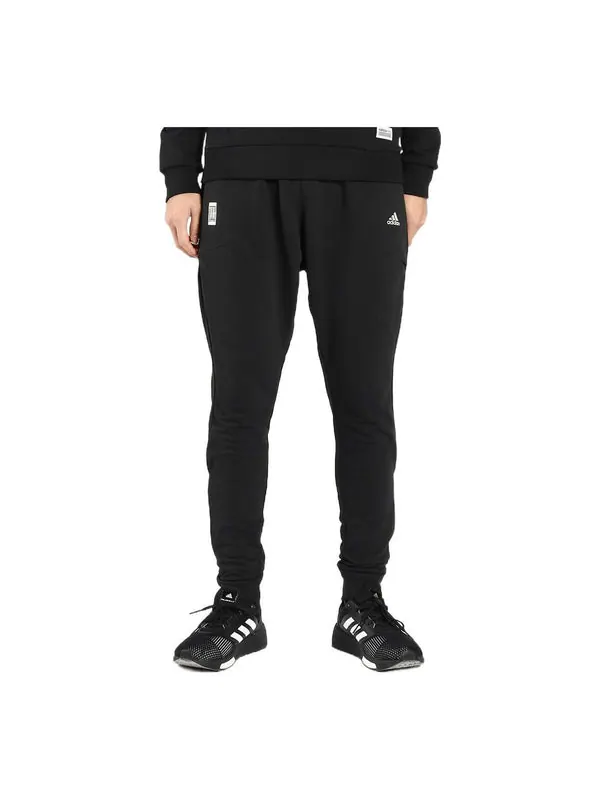 Брюки wj pt swt rib solid color knit breathable athleisure casual sports black Adidas — изображение 1 из 2, мульти