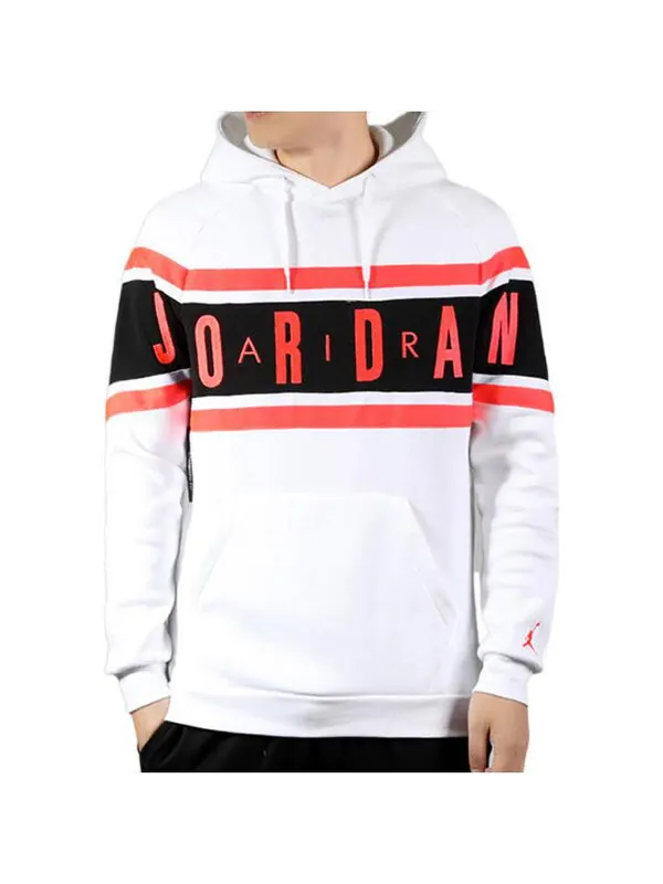 Толстовка Air Jordan Air logo Printing Fleece Pullover White — изображение 3 из 4, белый