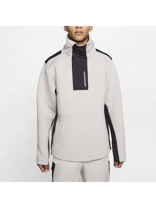 Толстовка Men's Air Jordan 23 Engineered Stand Collar Knit Contrasting Colors Half Zipper Gray — изображение 2 из 3, мульти