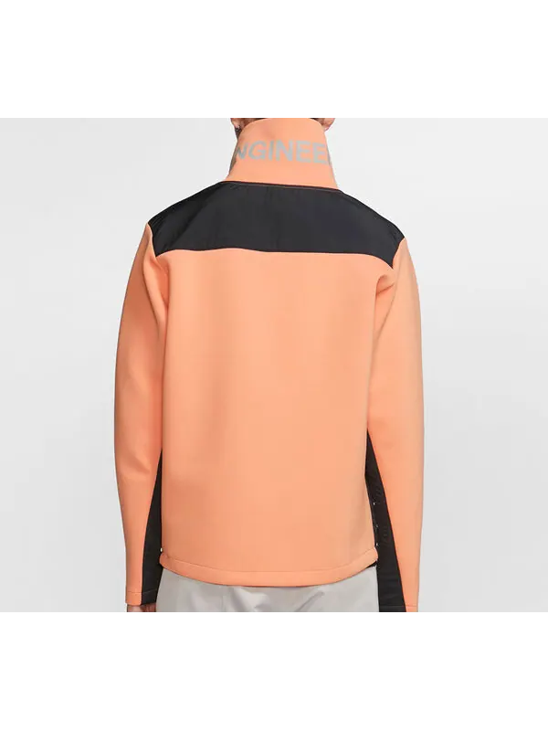Толстовка Air Jordan 23 Engineered Stand Collar Knit Contrasting Colors Half Zipper Orange — изображение 4 из 4, оранжевый