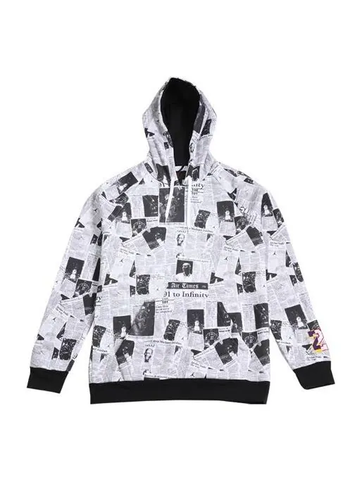 Толстовка Air Jordan Aj Newspaper Silhouette Tribute Painting Limited — изображение 1 из 2, белый
