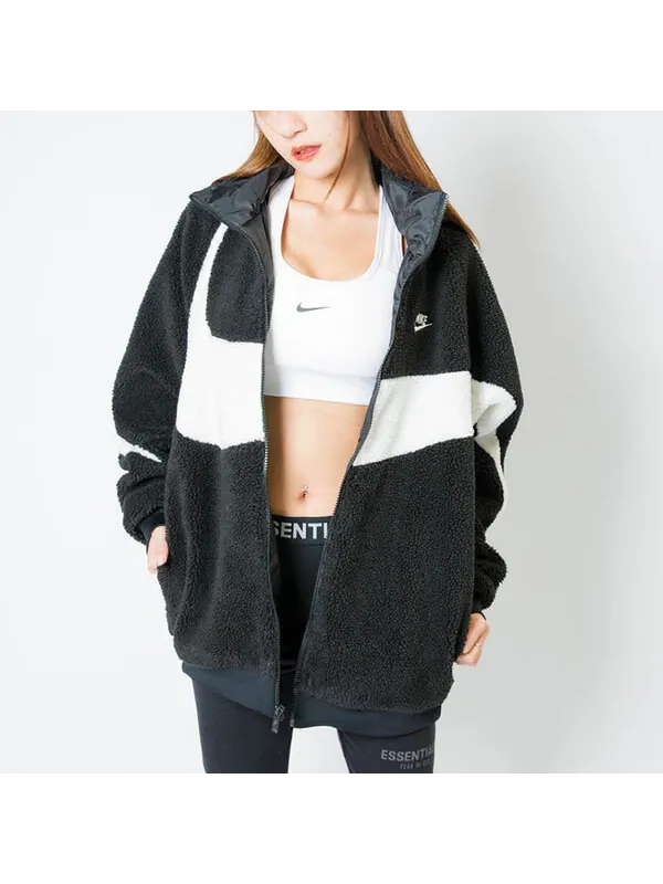 Куртка Men's Nike Sportswear Swoosh Reversible Large Logo Jacket Polar Fleece Jacket Autumn Black — изображение 3 из 4