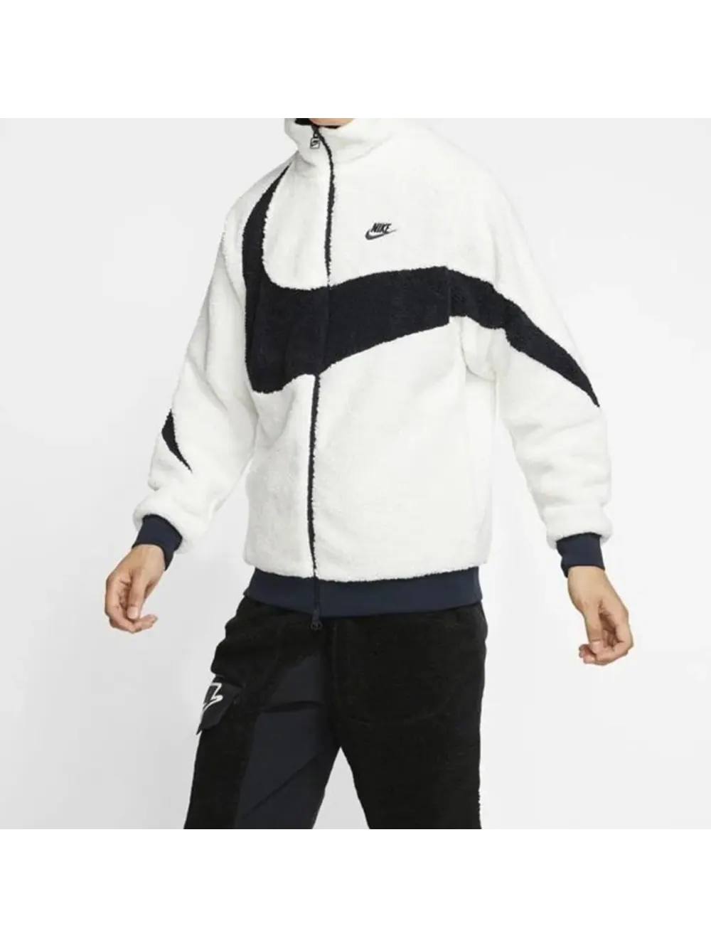 Куртка-боа двусторонняя Nike Big Swoosh Reversible — изображение 4 из 5, белый/черный