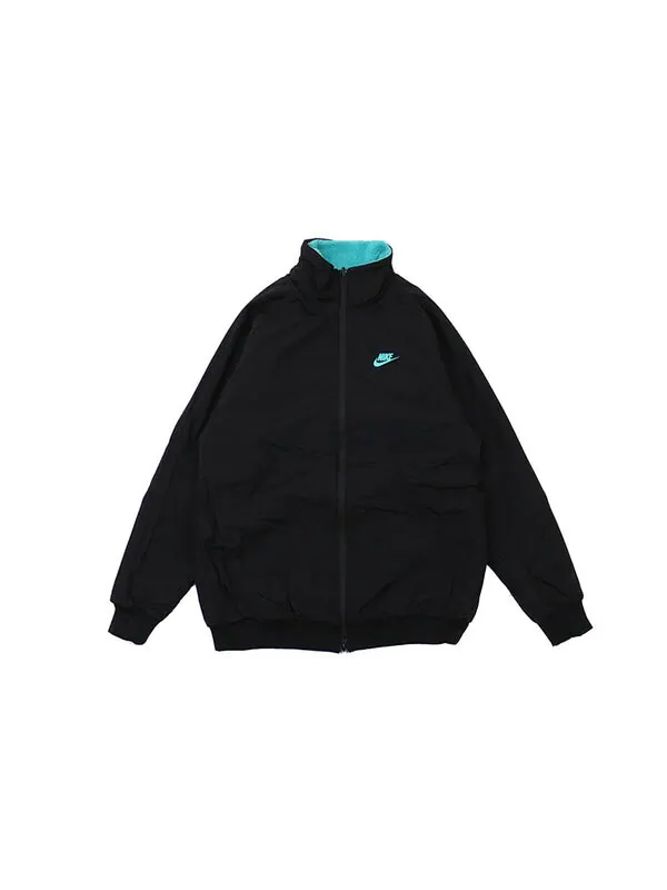 Куртка big swoosh reversible boa jacket (asia sizing) 'jade black' Nike — изображение 3 из 4, синий/черный