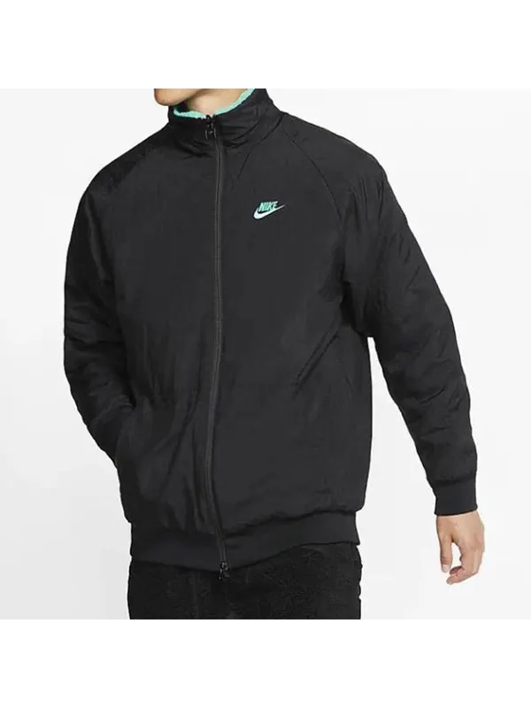 Куртка big swoosh reversible boa jacket (asia sizing) 'jade black' Nike — изображение 4 из 4, синий/черный