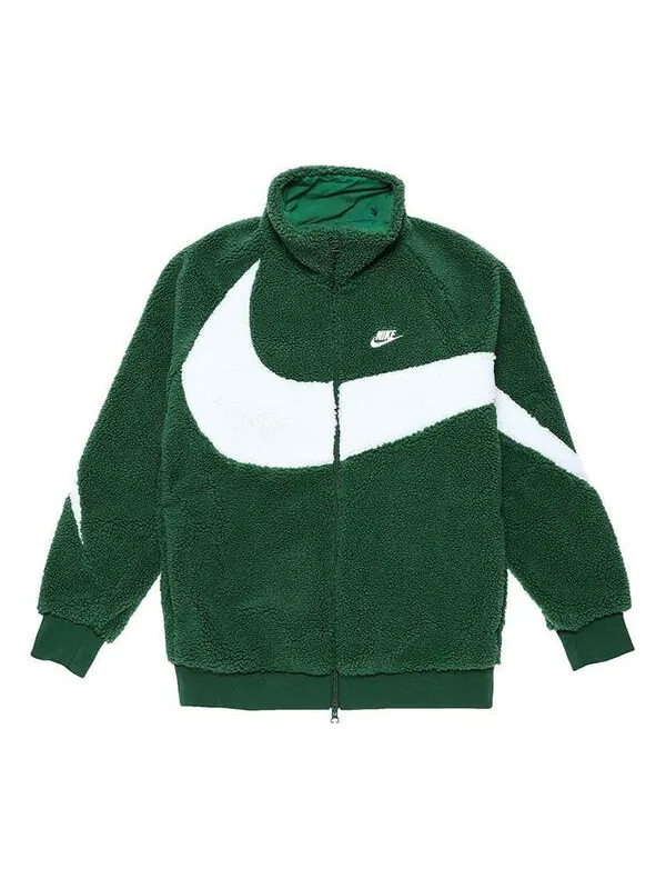 Куртка Nike Big Swoosh Reversible Boa Jacket (Asia Sizing) 'Green' — изображение 1 из 3, зеленый