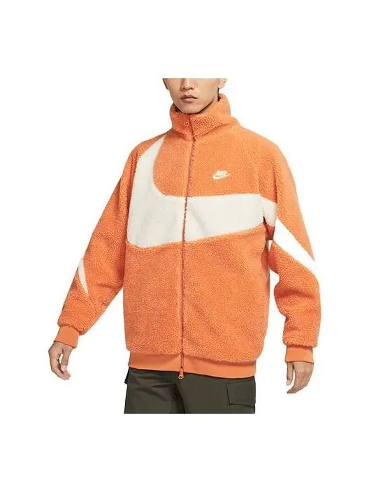 Толстовка Nike Sportswear Swoosh Reversible Large Logo Jacket polar fleece Jacket Coffee Yellow — изображение 1 из 1, мульти