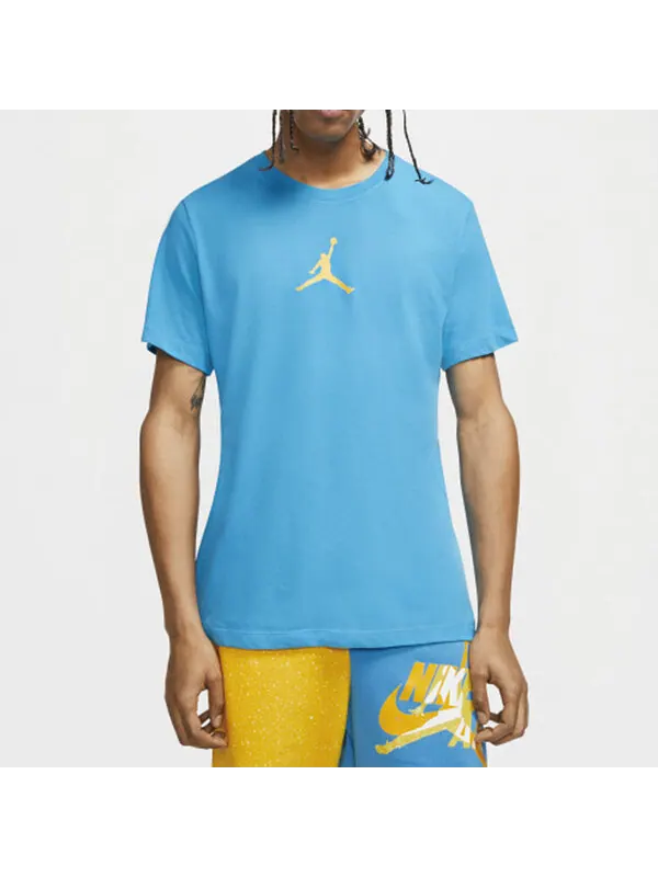 Футболка jumpman quick dry round neck short sleeve blue Air Jordan — изображение 3 из 4, синий