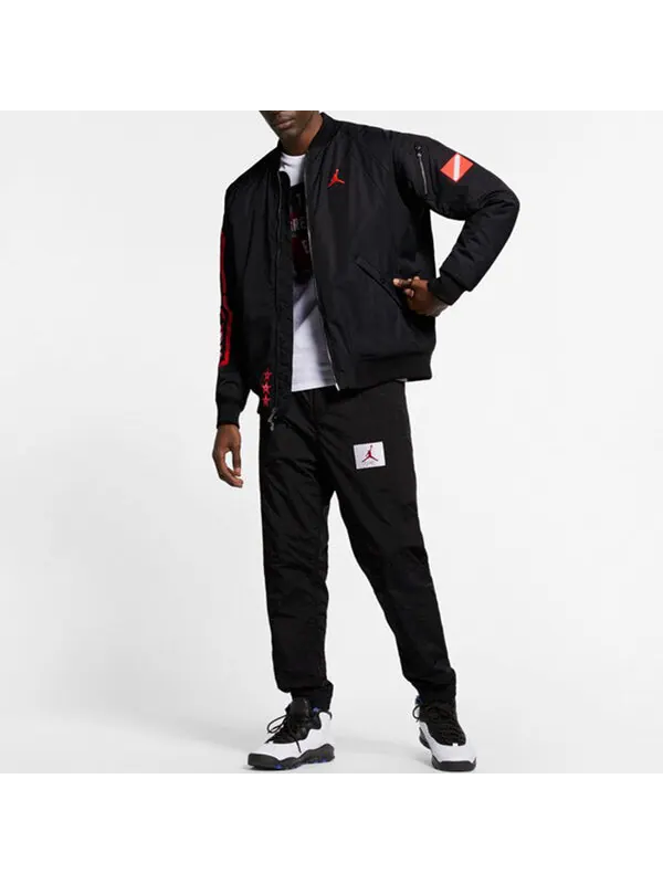 Куртка Air Jordan Stand Collar Long Sleeve Bomber Jacket 'Black' — изображение 3 из 4, черный