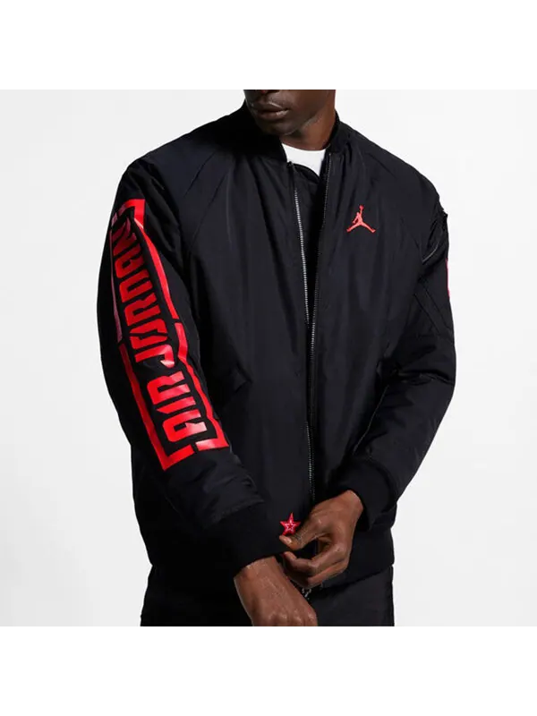 Куртка Air Jordan Stand Collar Long Sleeve Bomber Jacket 'Black' — изображение 4 из 4, черный