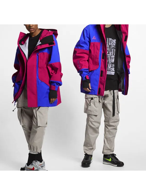 Куртка men's acg gore-tex outdoor windproof hooded jacket red blue 'rush pink hyper royal' Nike — изображение 2 из 4, розовый