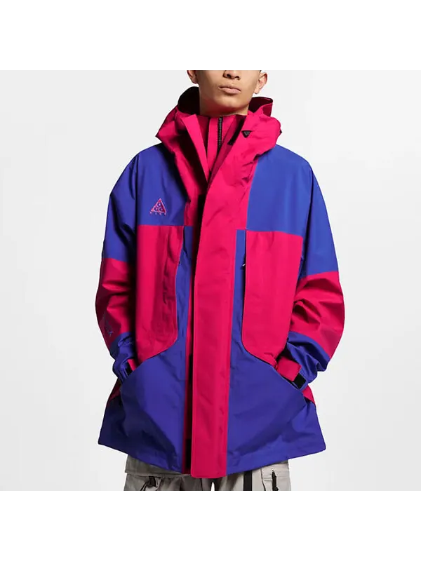 Куртка men's acg gore-tex outdoor windproof hooded jacket red blue 'rush pink hyper royal' Nike — изображение 3 из 4, розовый