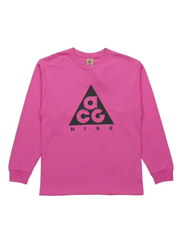 Футболка as m nrg acg ls tee black logo round neck long sleeves purple red purplered Nike — изображение 1 из 4, красный
