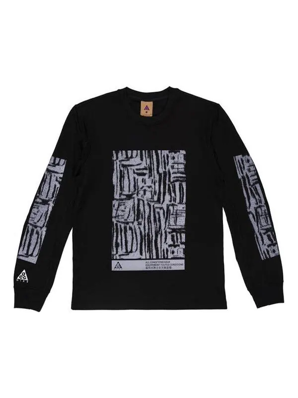 Толстовка Men's Nike ACG Waffle Casual Sports Printing Pullover Long Sleeves — изображение 1 из 4, черный
