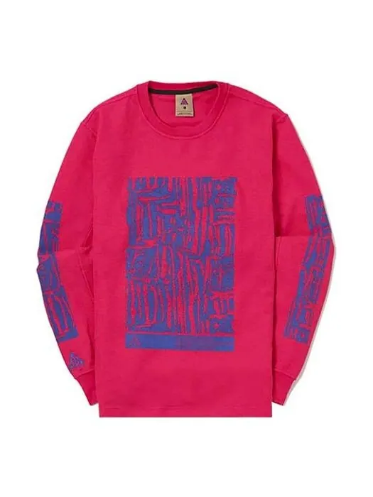 Толстовка Men's Nike ACG Waffle Casual Sports Printing Pullover Long Sleeves Rose Red — изображение 1 из 4, красный