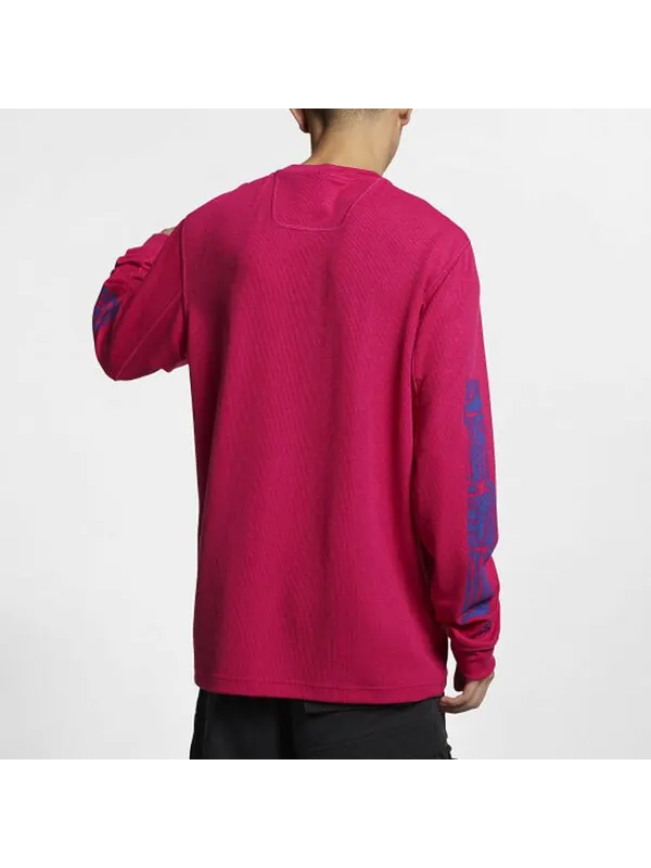 Толстовка Men's Nike ACG Waffle Casual Sports Printing Pullover Long Sleeves Rose Red — изображение 4 из 4, красный