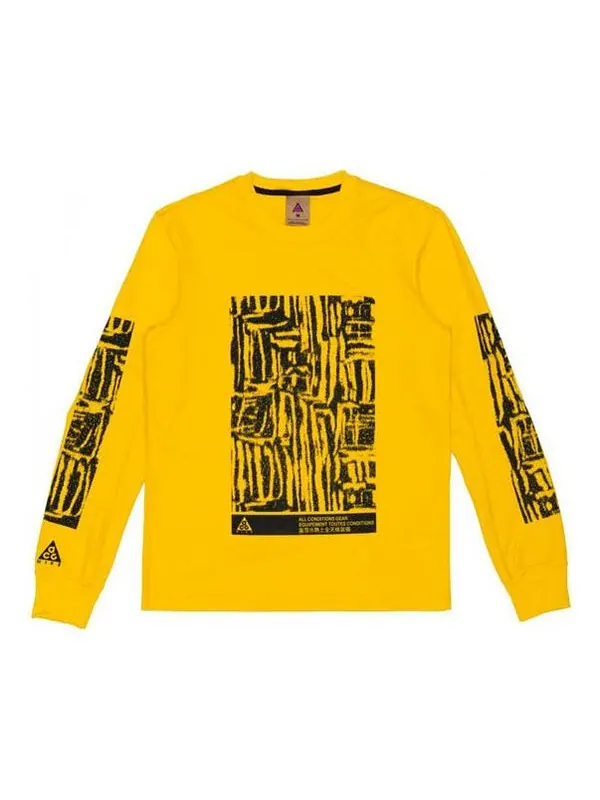 Толстовка Men's Nike ACG Outdoor Sports Printing Round Neck Pullover Yellow — изображение 1 из 4, желтый