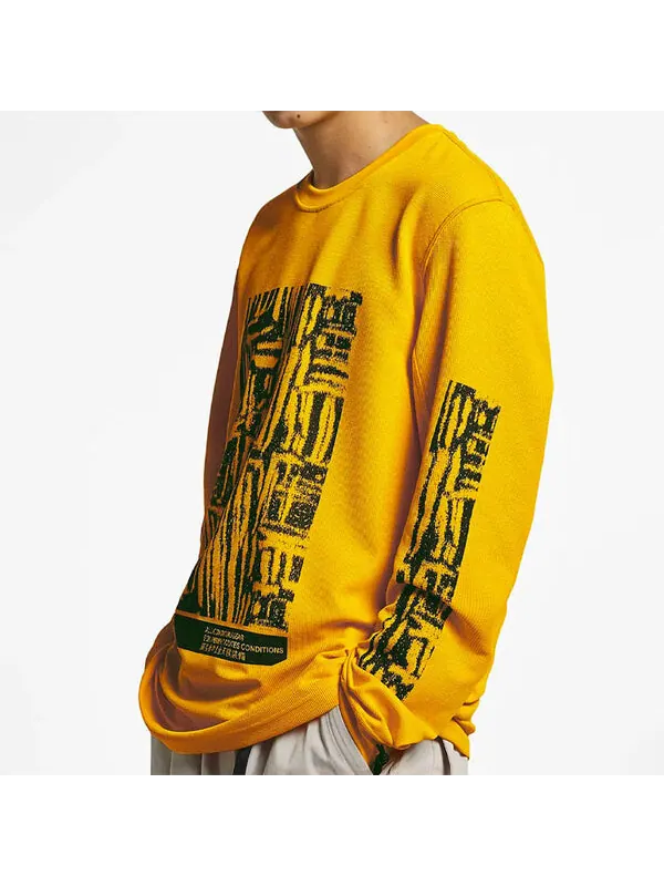 Толстовка Men's Nike ACG Outdoor Sports Printing Round Neck Pullover Yellow — изображение 4 из 4, желтый
