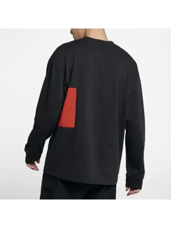 Футболка men's acg casual sports pullover long sleeves black t-shirt 'black habanero red' Nike — изображение 4 из 4