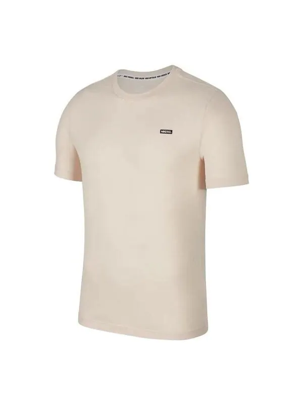 Футболка Men's Nike F.C. Dri-Fit Solid Color Logo Round Neck Short Sleeve Creamy White T-Shirt — изображение 1 из 1, мульти