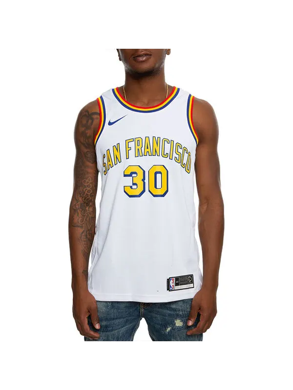 Майка Nike NBA Retro limited Jersey SW Fan Edition Golden State Warriors Curry 30 White — изображение 3 из 4, белый