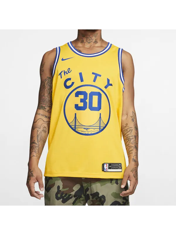 Футболка nba golden state warriors hardwood classics curry swingman домашняя майка Nike — изображение 3 из 4, желтый