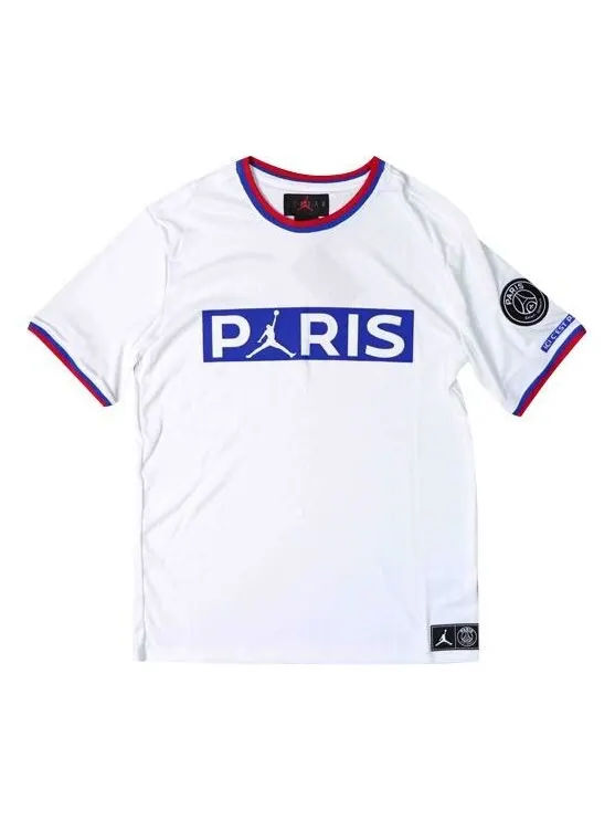 Футболка Air Jordan Paris Saint-Germain team logo Short Sleeve White — изображение 1 из 4, белый