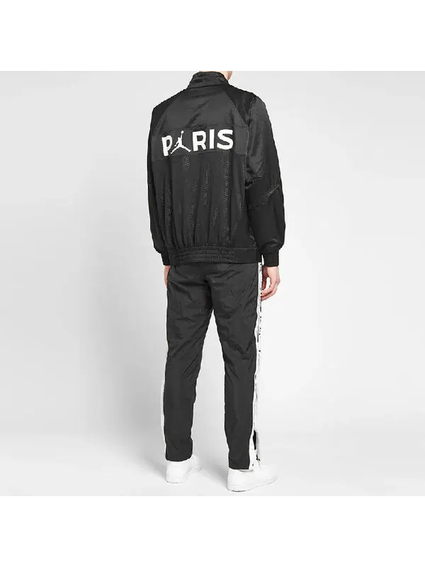 Куртка Air Jordan x PSG Crossover Alphabet Printing Long Sleeves Zipper Jacket Black — изображение 3 из 4, черный