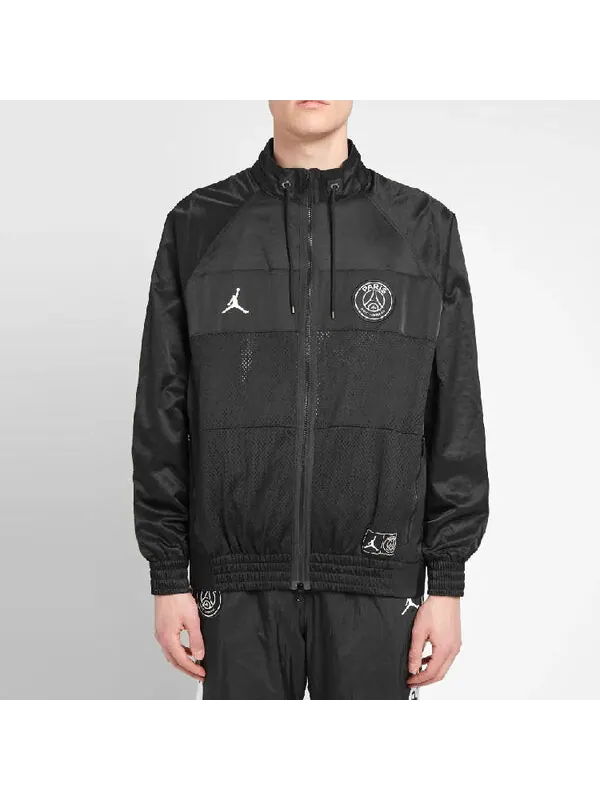Куртка Air Jordan x PSG Crossover Alphabet Printing Long Sleeves Zipper Jacket Black — изображение 4 из 4, черный