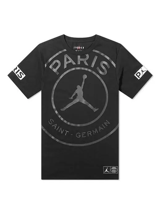 Футболка с логотипом paris saint germain с коротким рукавом американское издание Air Jordan — изображение 1 из 4, черный