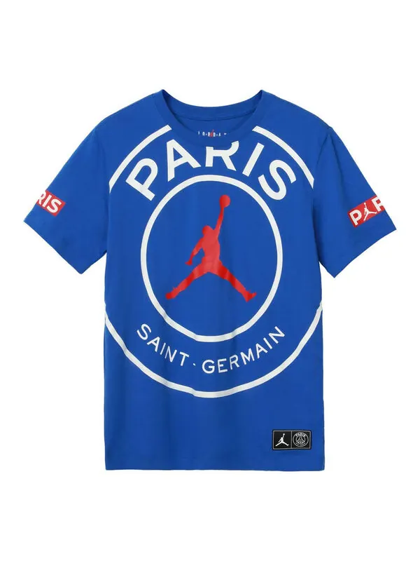 Футболка ss20 как j psg логотип футболка пари сен жермен короткий рукав мужчины Air Jordan — изображение 1 из 3, синий