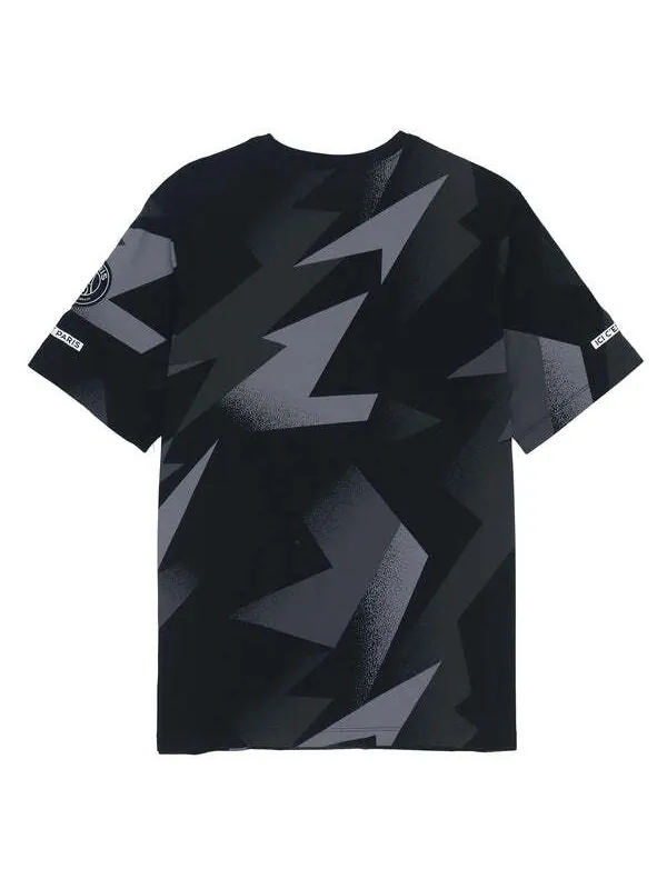 Футболка Air Jordan Paris Saint-Germain Pattern Short Sleeve 'Black Grey' — изображение 2 из 2, черный/серый