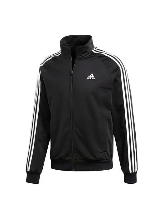 Куртка adidas Logo Printing Side Stripe Stand Collar Sports Jacket Black — изображение 1 из 4, черный