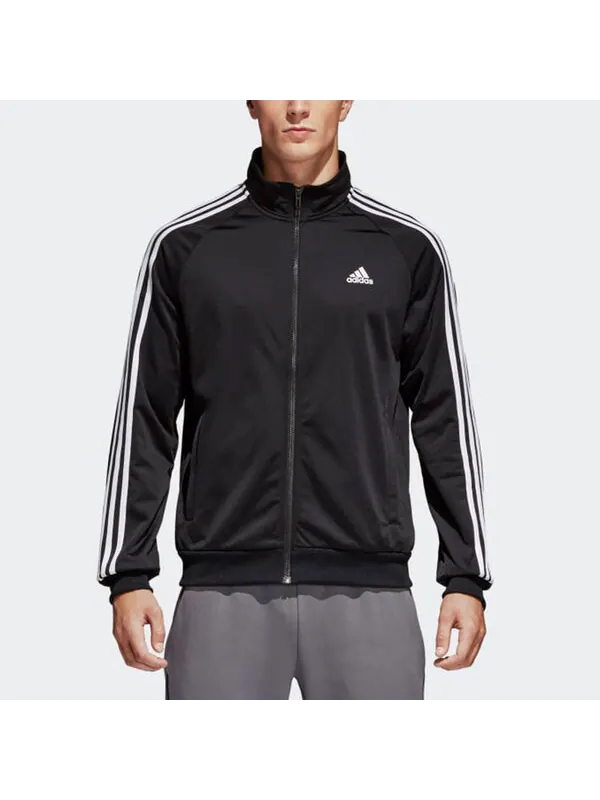 Куртка adidas Logo Printing Side Stripe Stand Collar Sports Jacket Black — изображение 3 из 4, черный