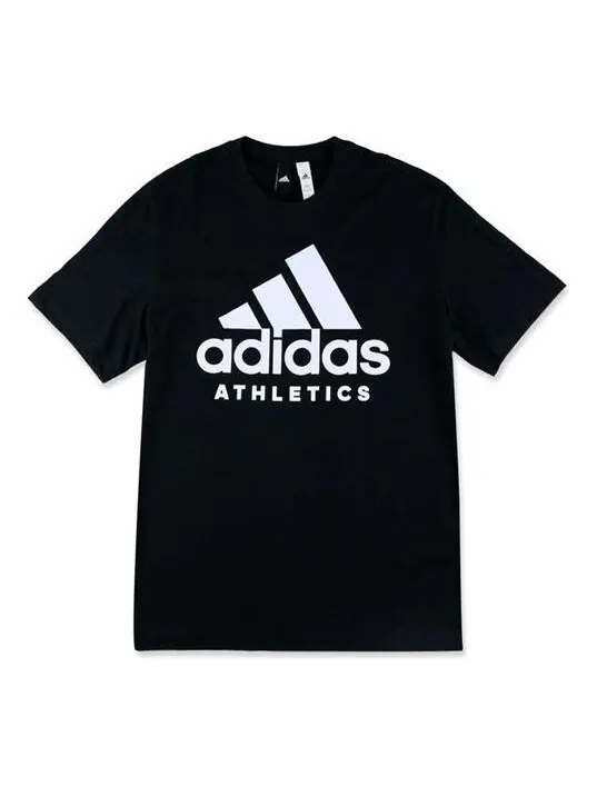 Футболка adidas Training Round Neck Pullover Short Sleeve 'Black' — изображение 1 из 4, черный