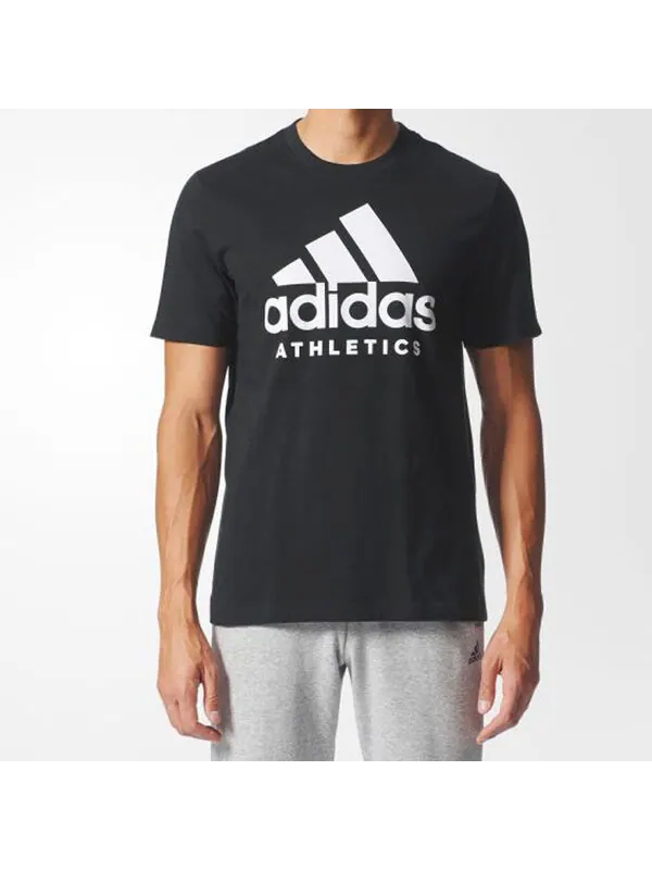 Футболка adidas Training Round Neck Pullover Short Sleeve 'Black' — изображение 3 из 4, черный