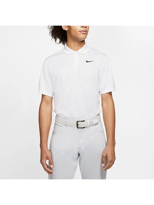 Футболка dri-fit victory logo quick dry breathable sports short sleeve polo shirt white Nike — изображение 3 из 3, белый