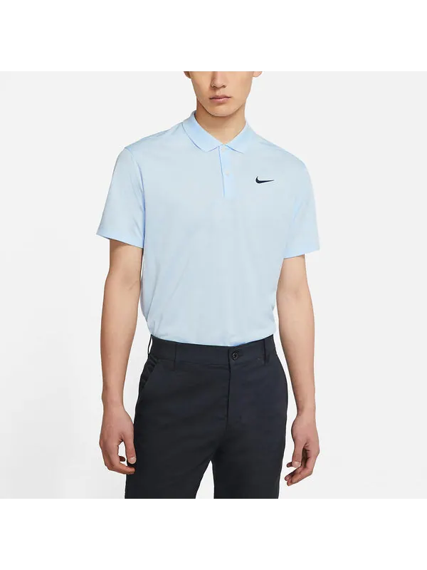 Футболка dri-fit victory logo quick dry breathable sports short sleeve polo shirt light blue Nike — изображение 4 из 4