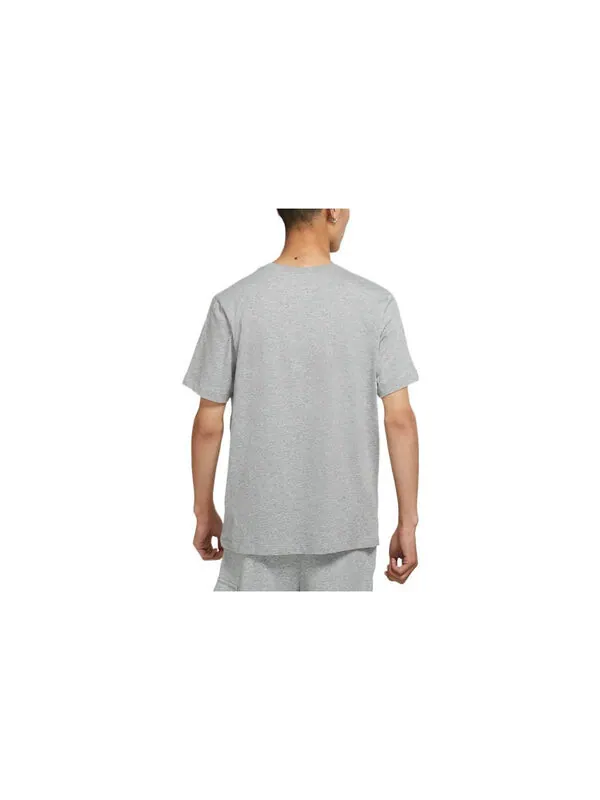 Футболка Nike Sportswear Solid Color Embroidered Logo Micro Mark Round Neck Casual Short Sleeve Gray — изображение 2 из 3