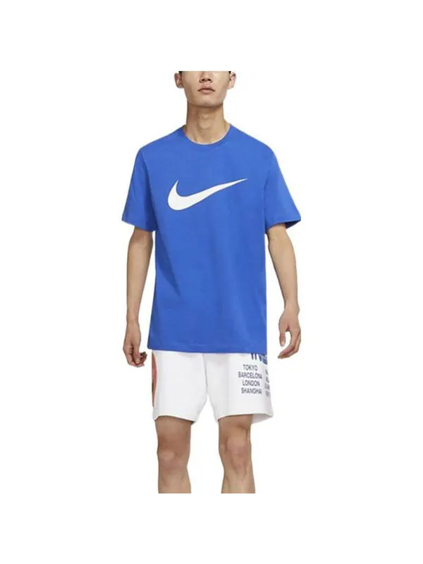 Футболка Men's Nike Logo Printing Round Neck Pullover Short Sleeve Blue T-Shirt — изображение 3 из 3, мульти