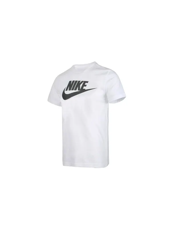 Футболка спортивная с принтом логотипа и алфавита дышащие с коротким рукавом Nike — изображение 3 из 4, белый